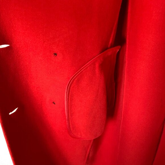 Zara Double Faced Wool Blend Double Breasted Coat, Red - Picture 9 of 9